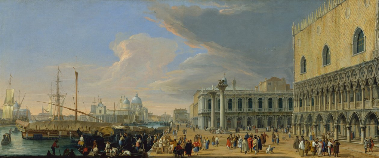 Moloen, Venezia, ser mot vest, ca. 1709 av Luca Carlevaris