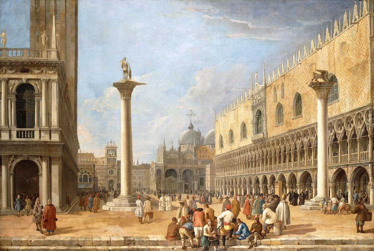 Piazzetta, Venezia, ser mot Piazza San Marco, av Luca Carlevaris
