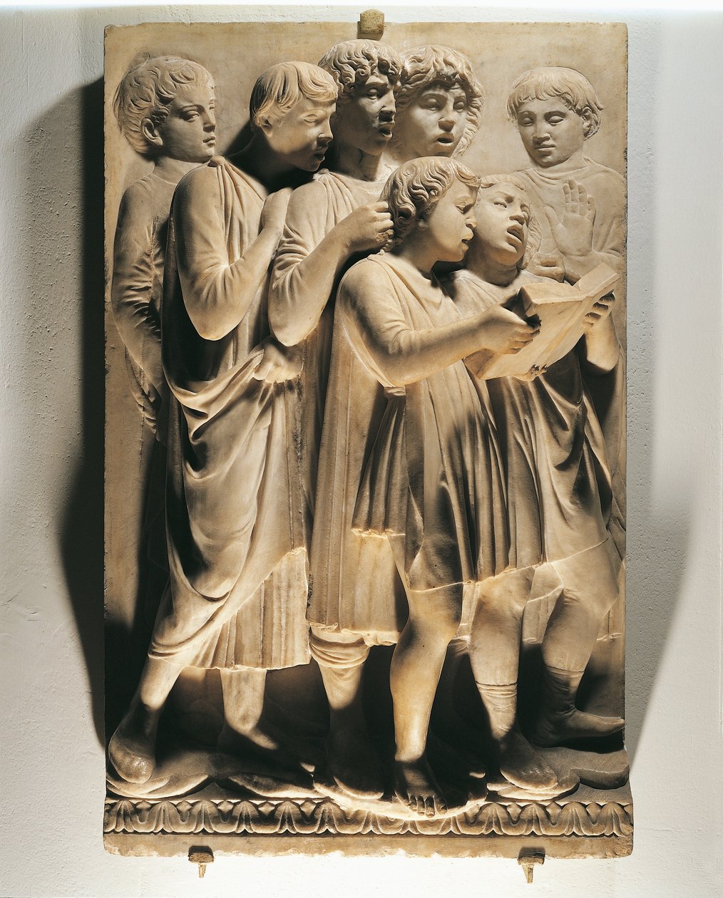 Laudate Eum en choro (Salme 150, Laudate Dominum), panel med syngende barn av Luca Della Robbia