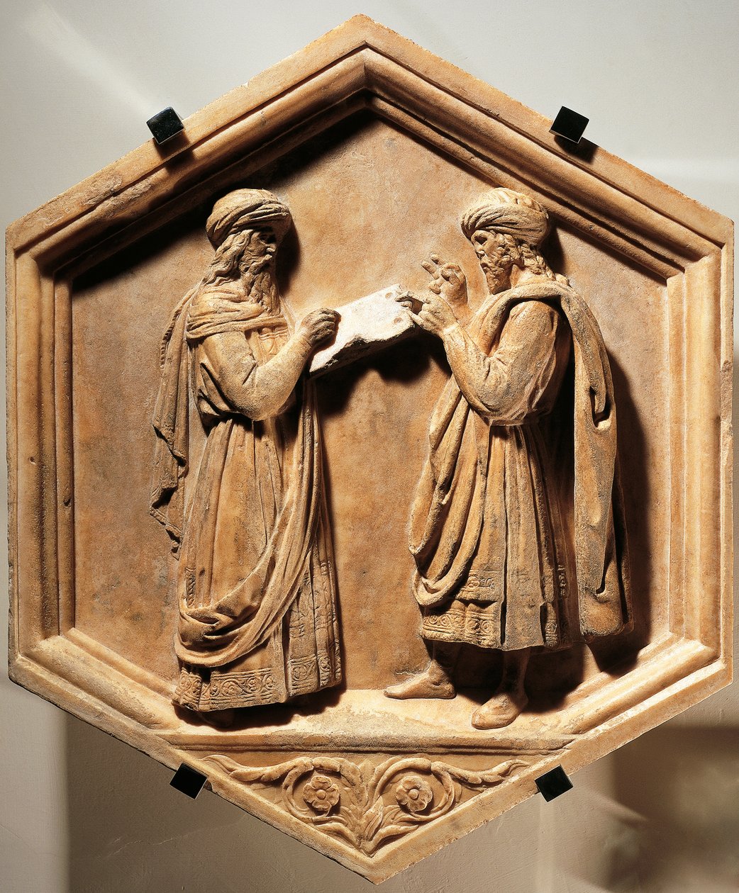 Pythagoras og Euklid av Luca Della Robbia