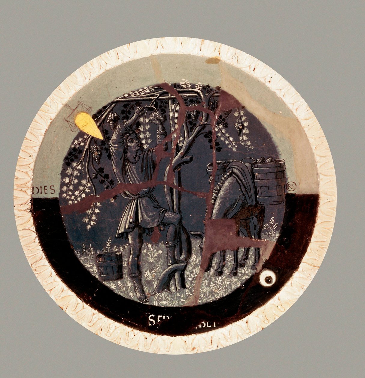 September: innhøstingen, terrakotta av Luca della Robbia av Luca Della Robbia