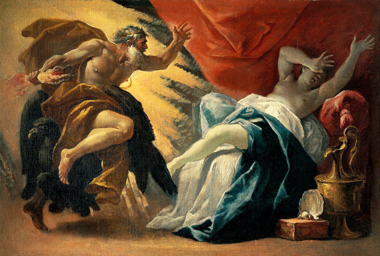 Jupiter og Semele, av Luca Ferrari (1605-1654) av Luca Ferrari