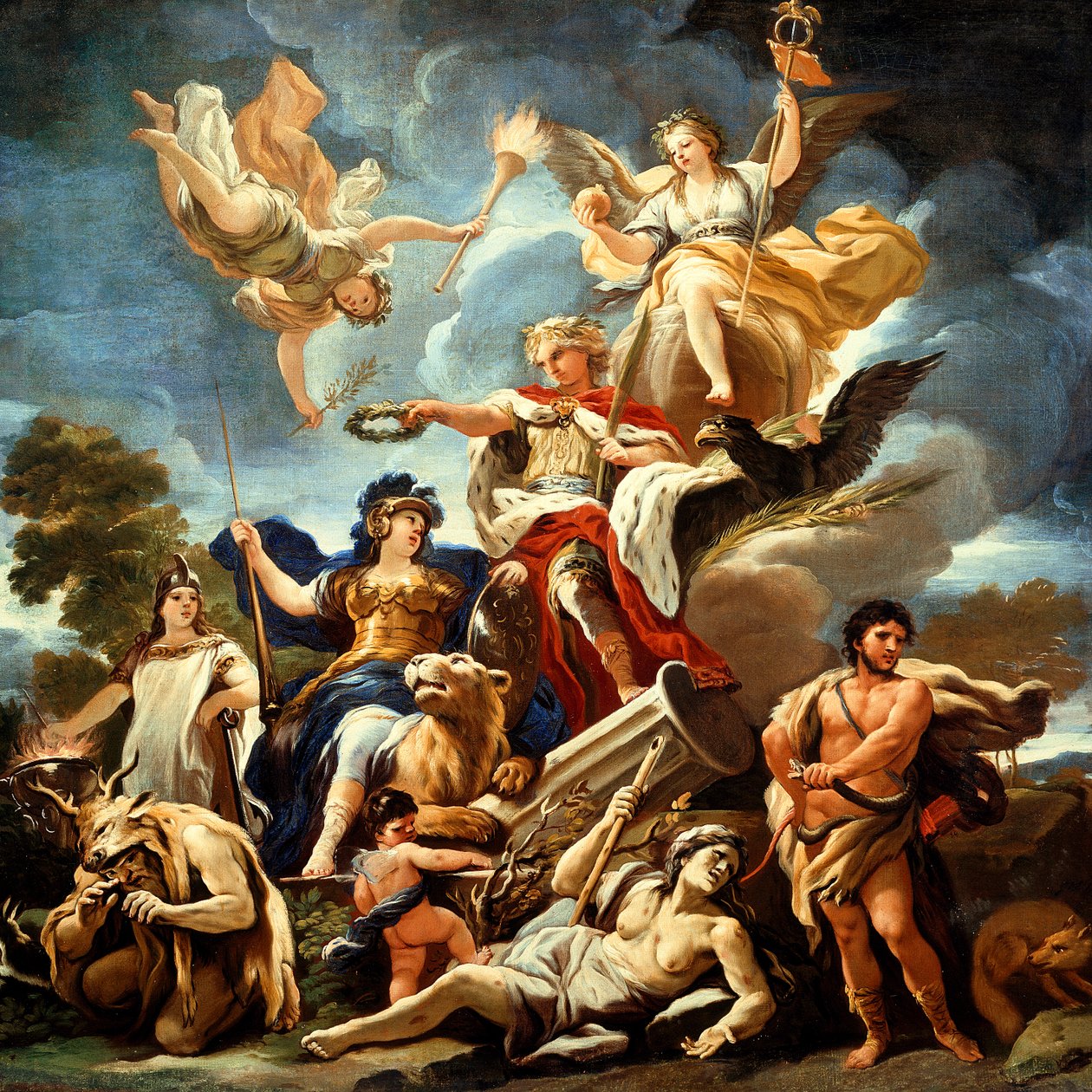 Allegory of the Fortress, av Luca Giordano, olje på lerret av Luca Giordano