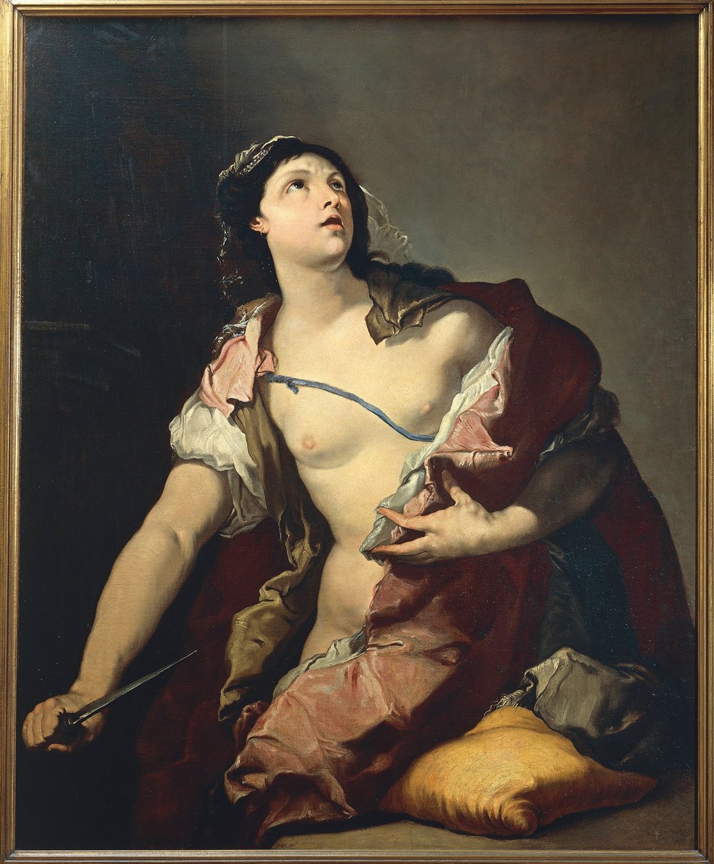 Death of Lucretia, av Luca Giordano, olje på lerret av Luca Giordano