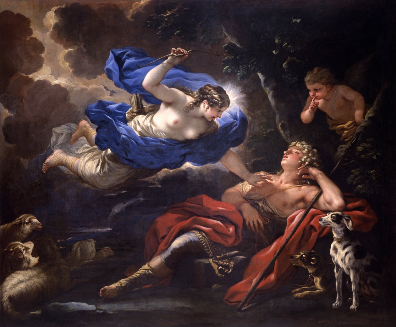 Diana og Endymion, ca 1675-1680. av Luca Giordano