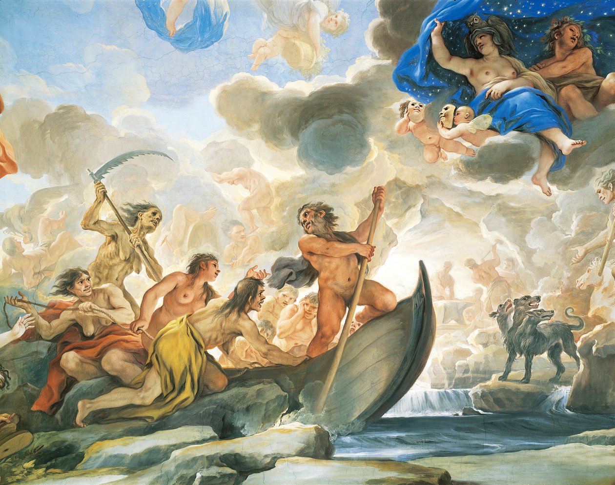 Figur av Charon, detalj fra freskomaleri av Luca Giordano (1634-1705) av Luca Giordano