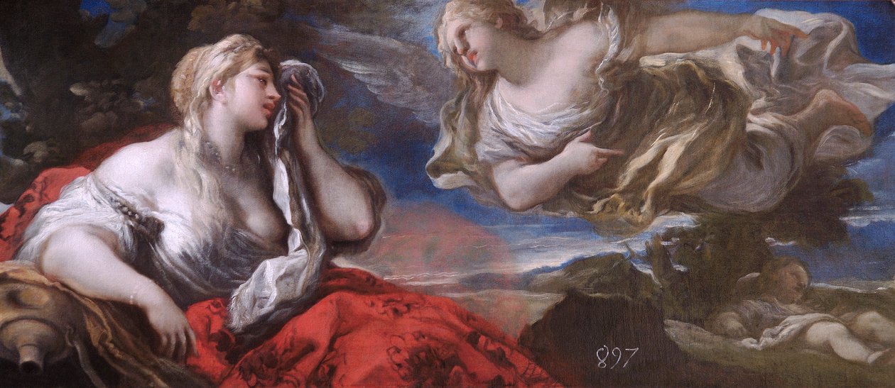'Hagar og Ismael i ørkenen', 1600- eller begynnelsen av 1700-tallet av Luca Giordano