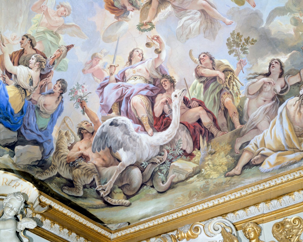 Rettferdighet, detalj av syklus av fresker i Hall of Mirrors av Luca Giordano (1634-1705), freskomaleri, Palazzo Medici Riccardi, Firenze av Luca Giordano