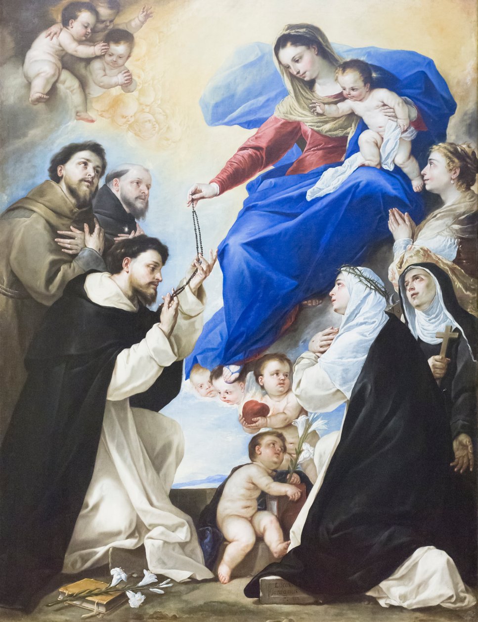 Madonna av rosenkransen av Luca Giordano