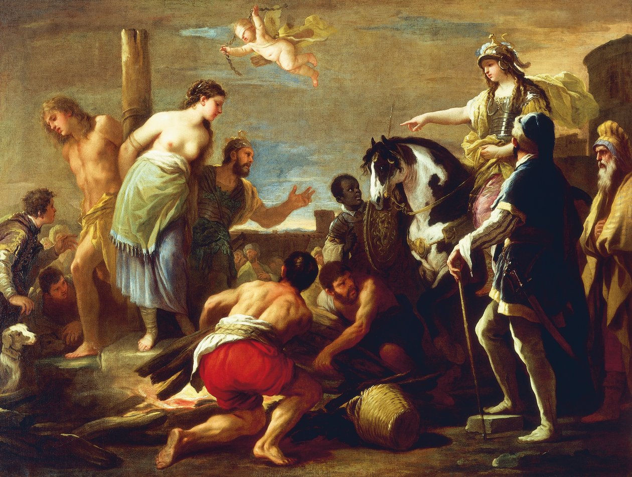 Olindo og Sophronia, av Luca Giordano, olje på lerret av Luca Giordano