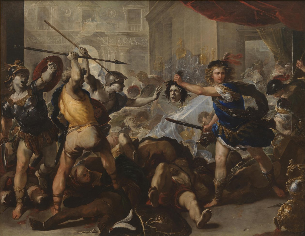 Perseus gjorde Phineas og hans tilhengere til stein, tidlig på 1680-tallet av Luca Giordano