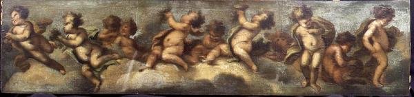 Putti disporting (papir på lerret) (for detaljer se 67088-90) av Luca Giordano