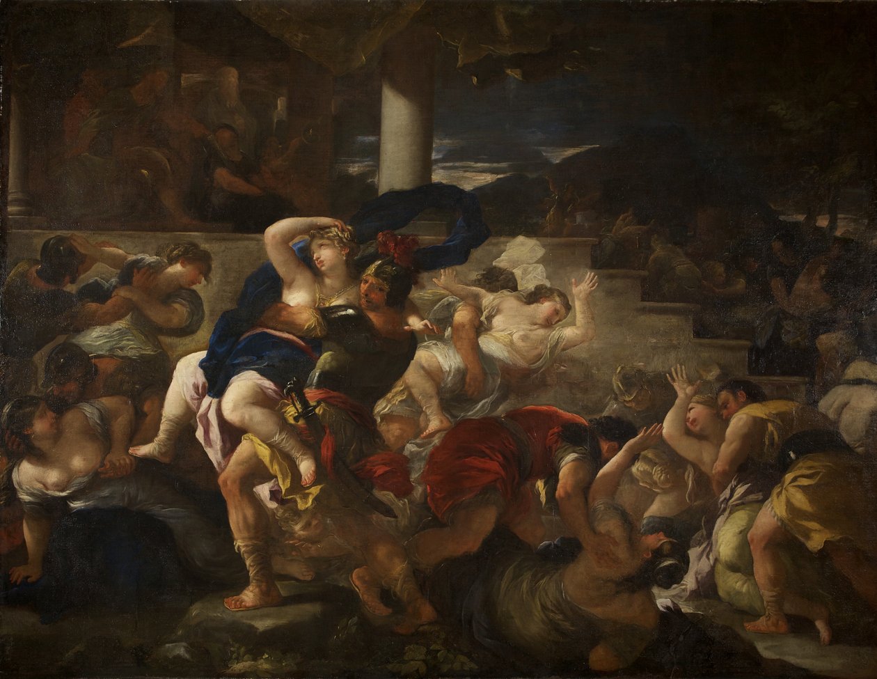 Voldtekt av sabinskvinnene, ca. 1675 (olje på lerret) av Luca Giordano