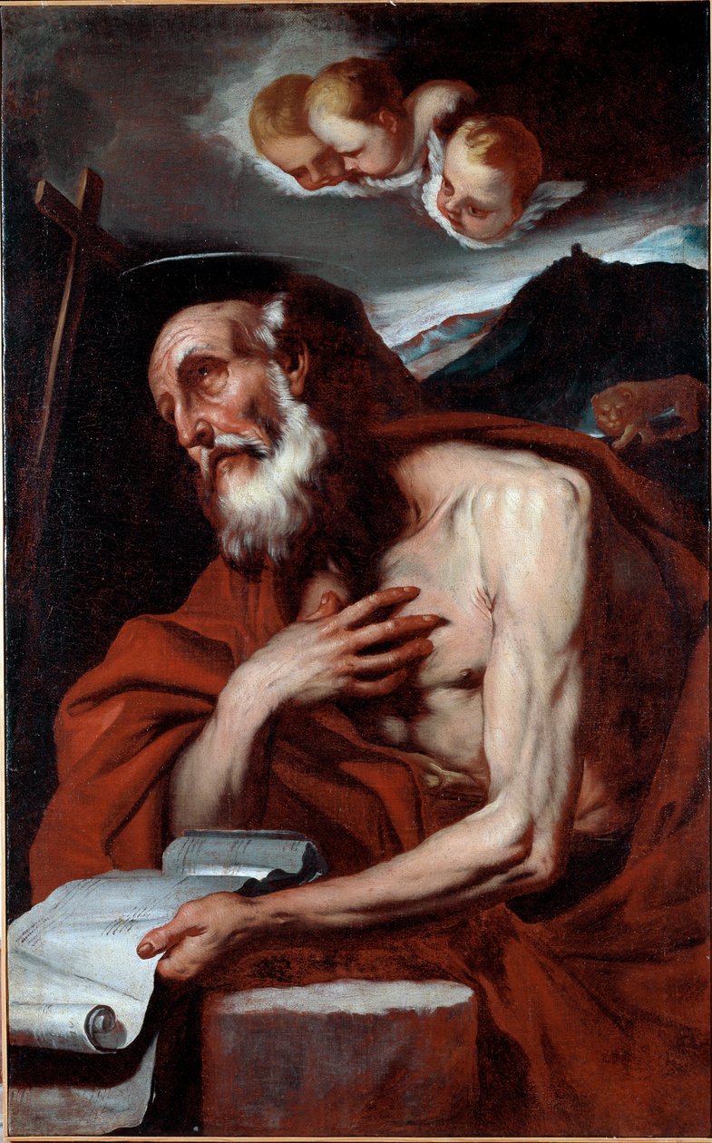 Representasjon av Saint Jerome-maleri av Luca Giordano av Luca Giordano