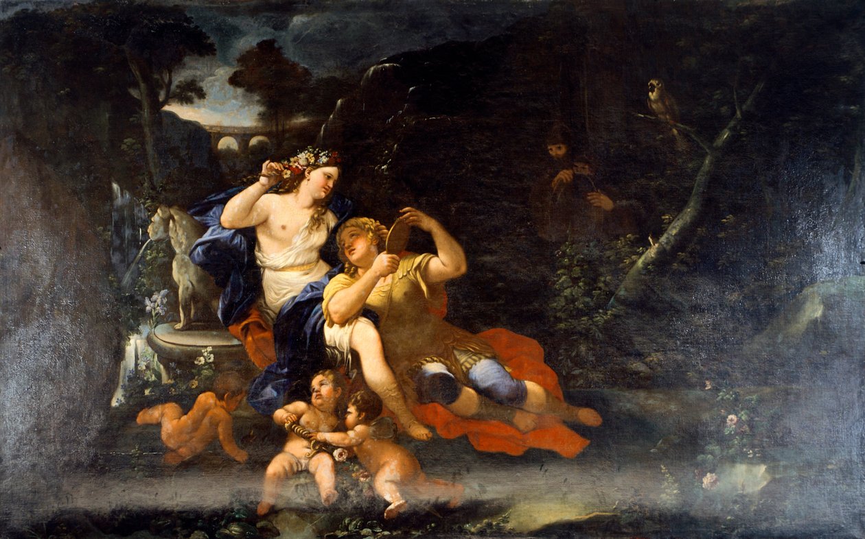 Rinaldo og Armida av Luca Giordano (1632-1705), olje på lerret av Luca Giordano