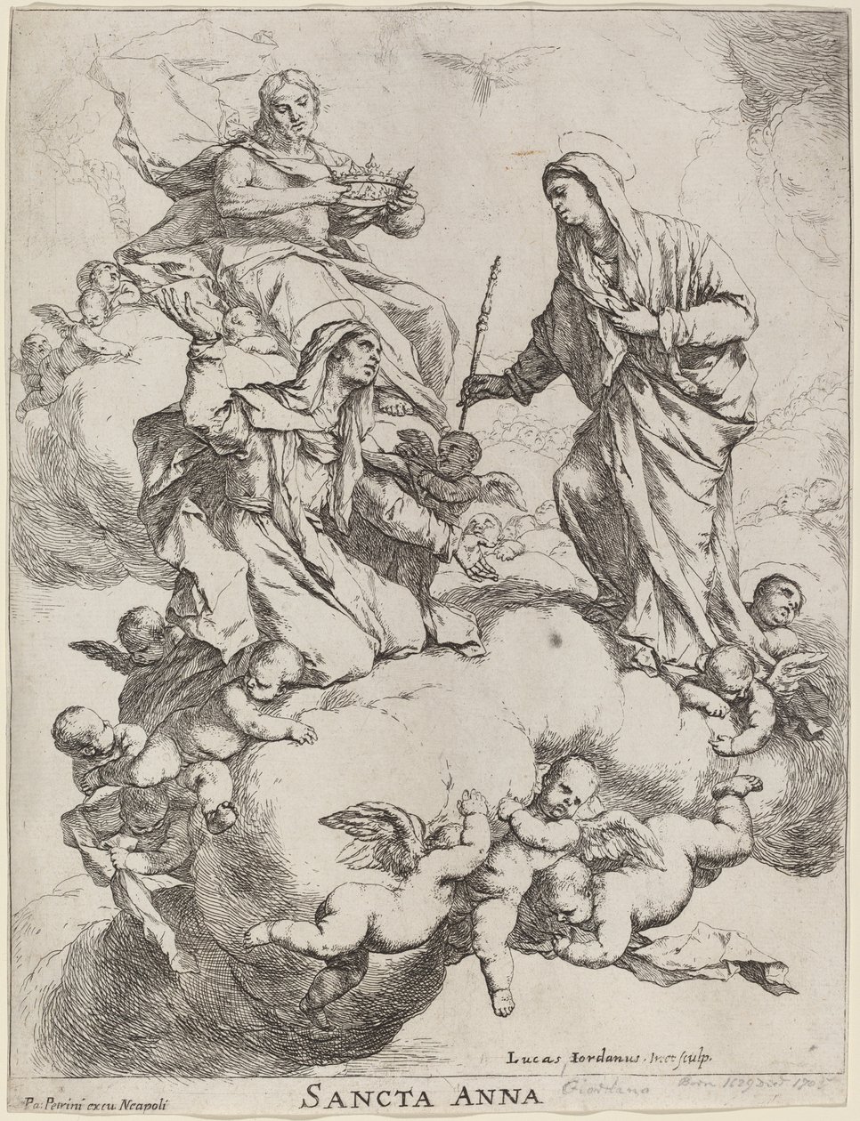 Saint Anne mottatt av jomfruen og Kristus av Luca Giordano