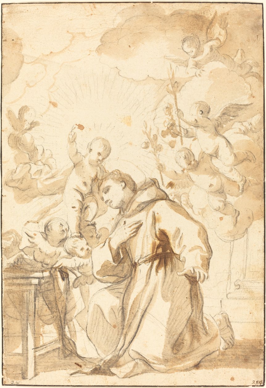 Den hellige Antonius av Padua av Luca Giordano