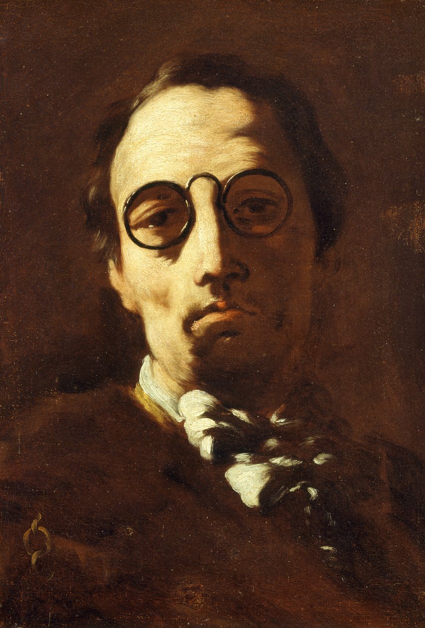 Selvportrett, av Luca Giordano (1634-1705), olje på lerret, 46,8x35,3 cm av Luca Giordano