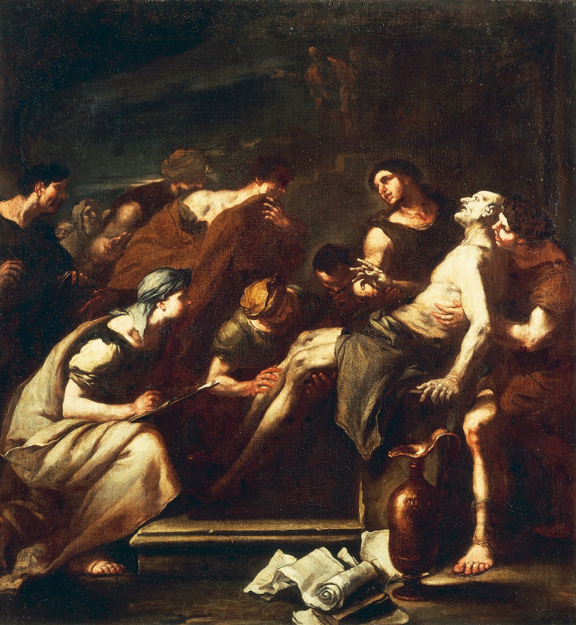 Seneca Dying, Luca Giordano, olje på lerret av Luca Giordano