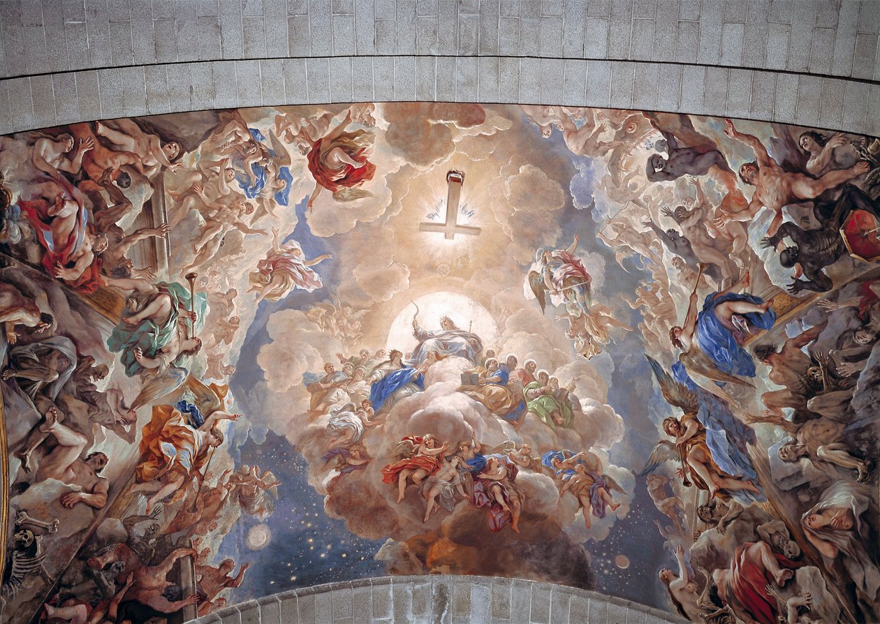 The Resurrection of the Dead, taket i klosteret St. Lawrence of the Escorial (San Lorenzo de Escorial), Spania av Luca Giordano