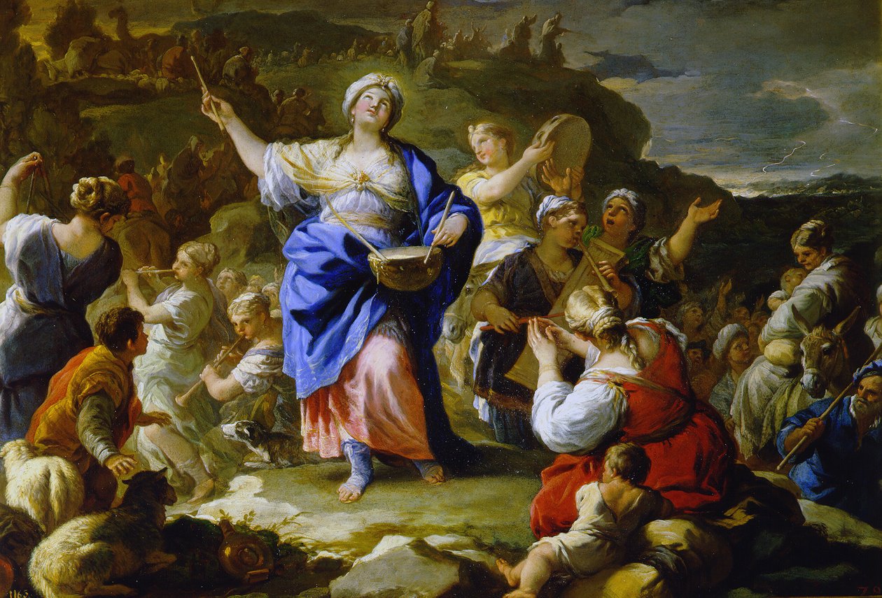Sangen til profetinnen Miriam, 1687 av Luca Giordano