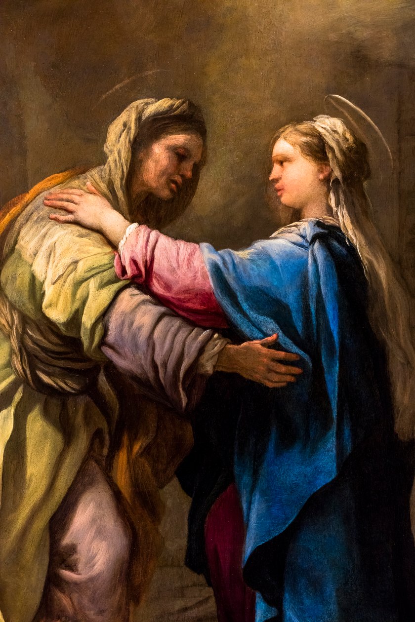 Besøket, ca. 1695/96 (olje på kobber) av Luca Giordano