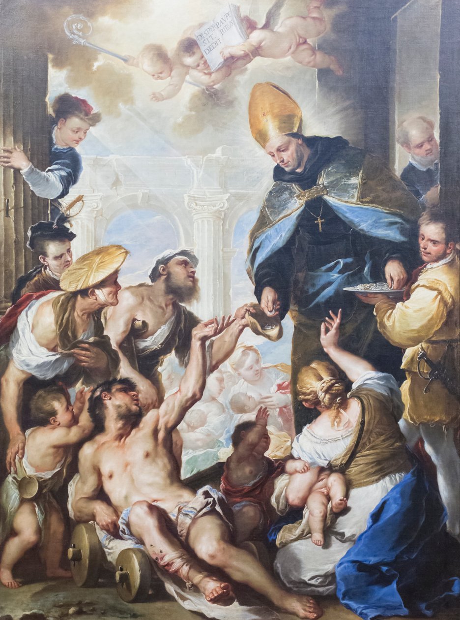 Almissene til St. Thomas av Villanova av Luca Giordano