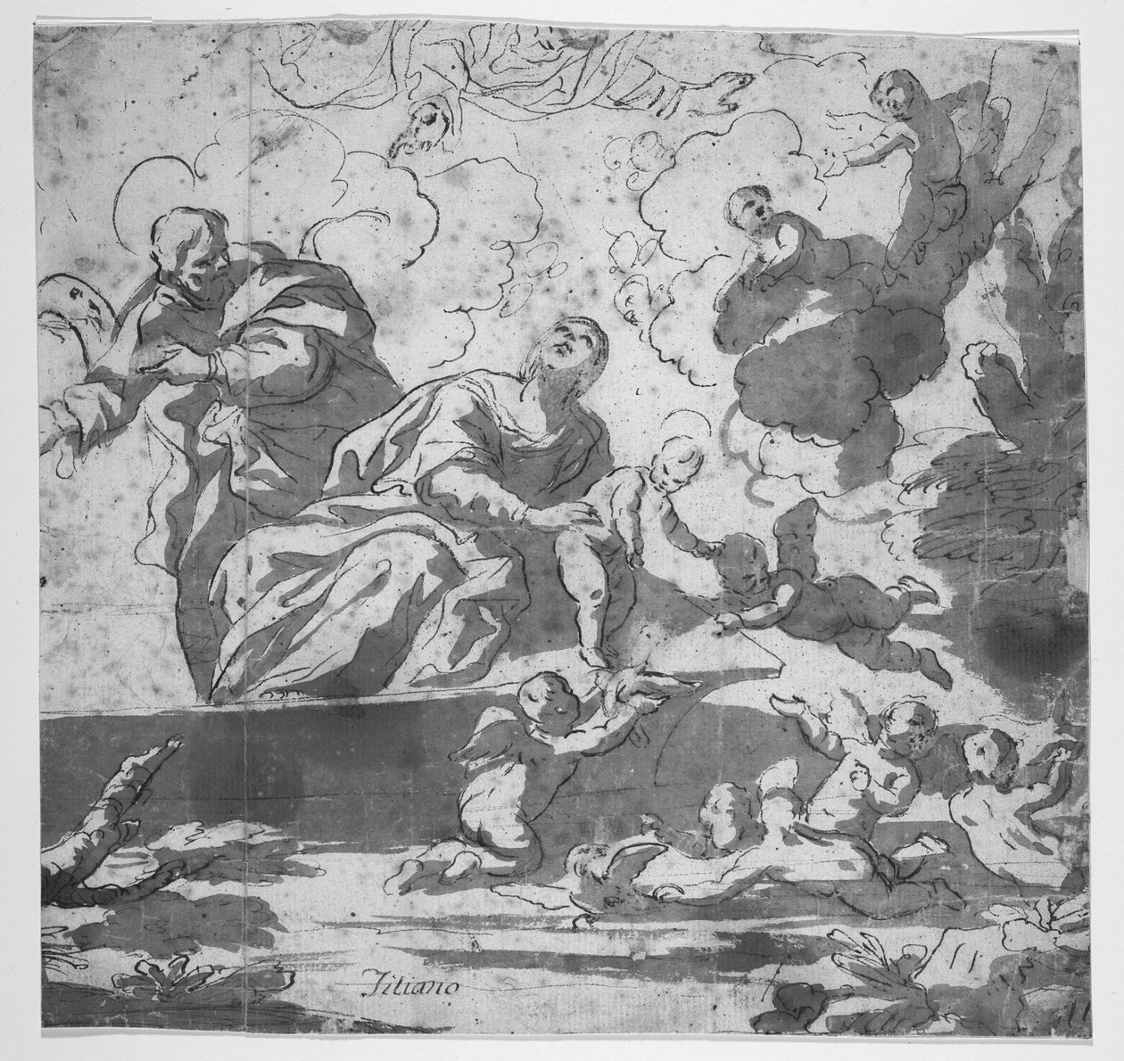 Krysset av Nilen på flukten til Egypt av Luca Giordano