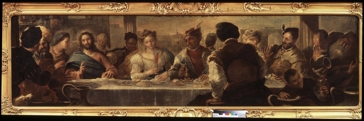 ""bryllupet i Cana"" (Miraklet i Cana) Maleri av Luca Giordano (1632-1705) Pushkin-museet, Moskva av Luca Giordano