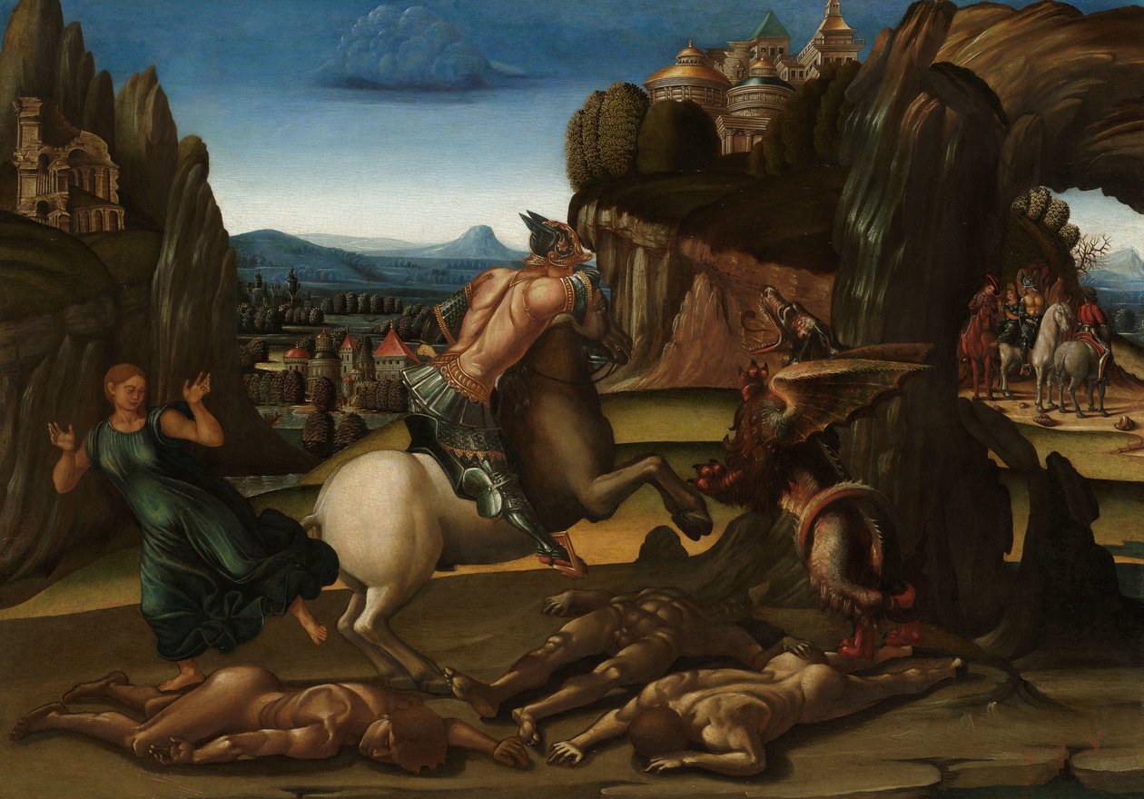Saint George og dragen av Luca Signorelli (workshop of)