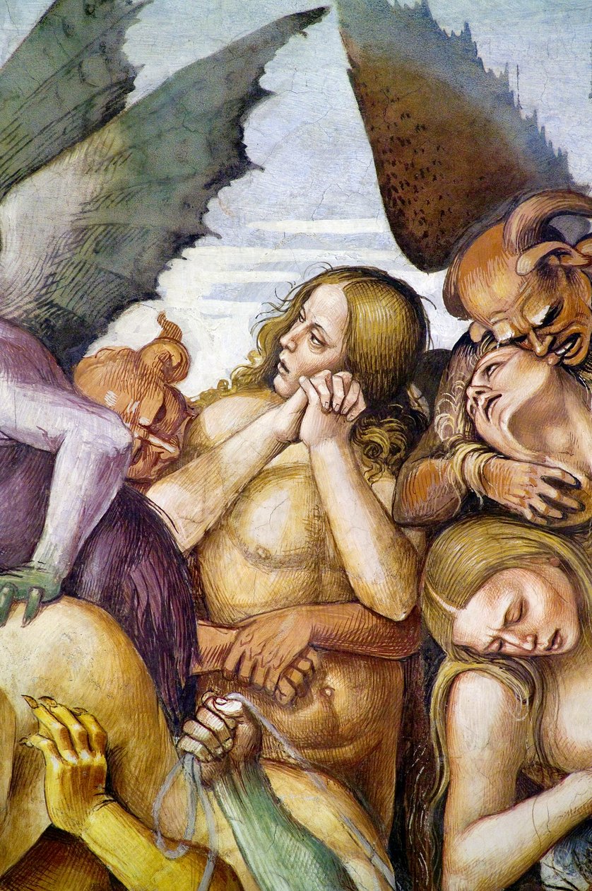 Damned in hell, fra Last Judgment fresco cycle av Luca Signorelli
