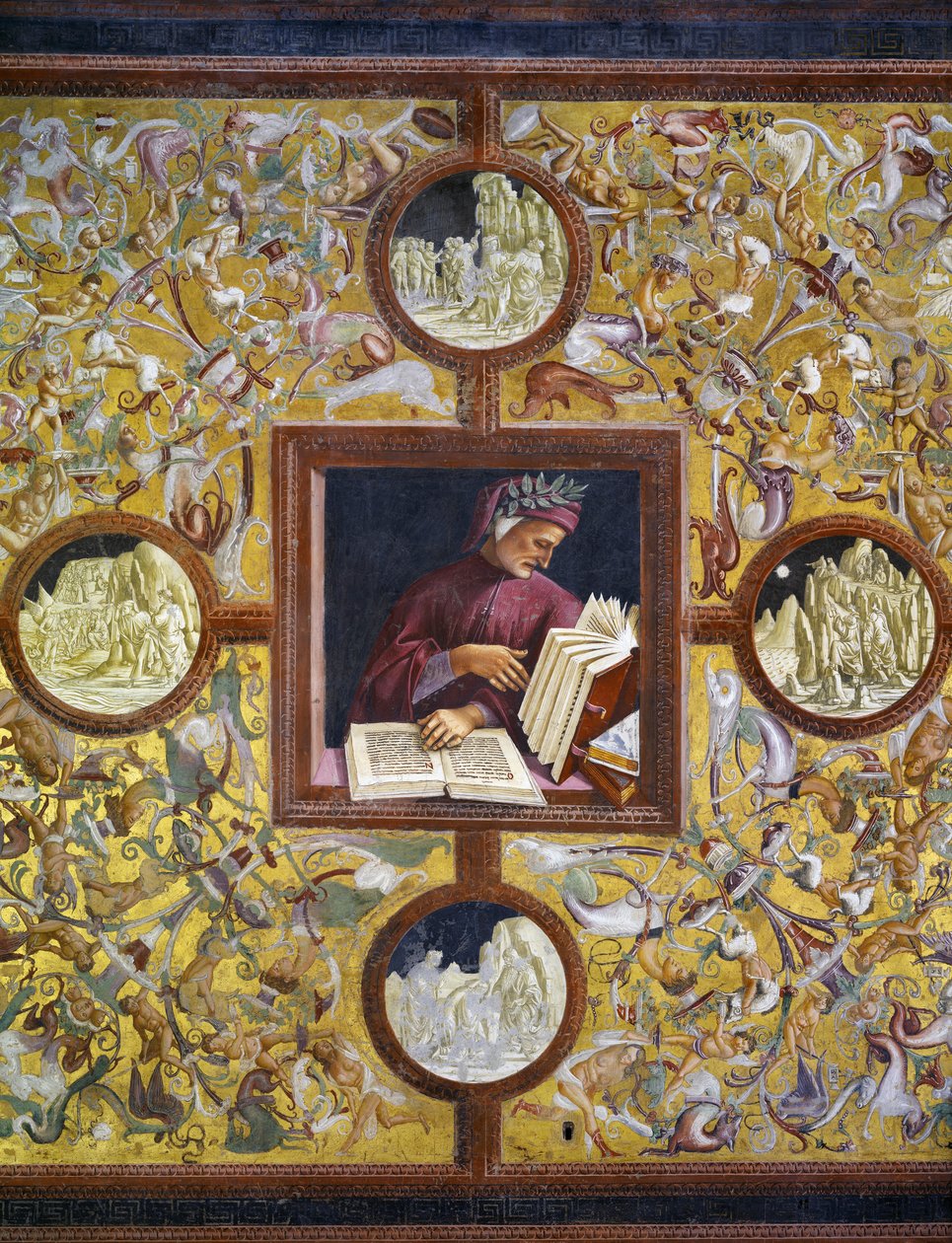 Dante Alighieri, portrett fra Illustrious people cycle av Luca Signorelli