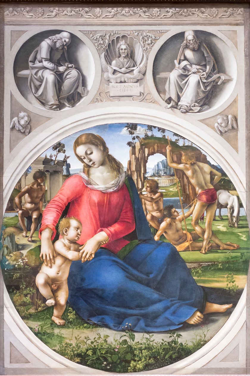 Madonna og barn med Ignudi av Luca Signorelli