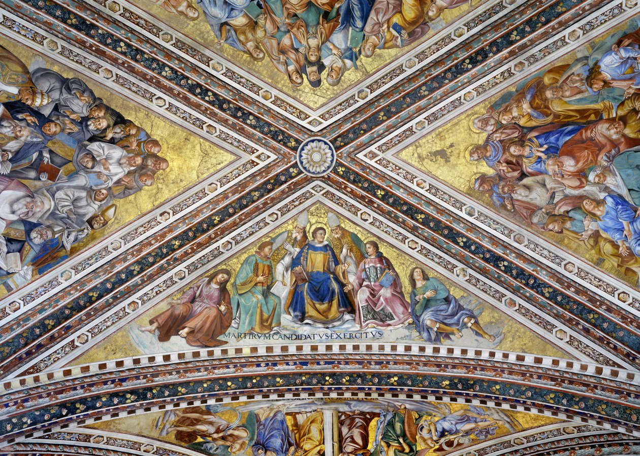 Martyrer, patriarker, kirkedoktorer og jomfruer av Luca Signorelli