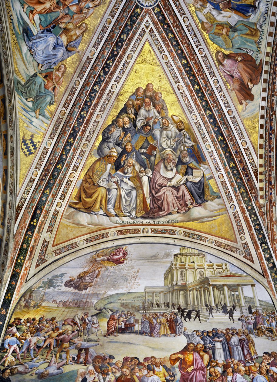 Martyrer, patriarker, kirkedoktorer og jomfruer av Luca Signorelli