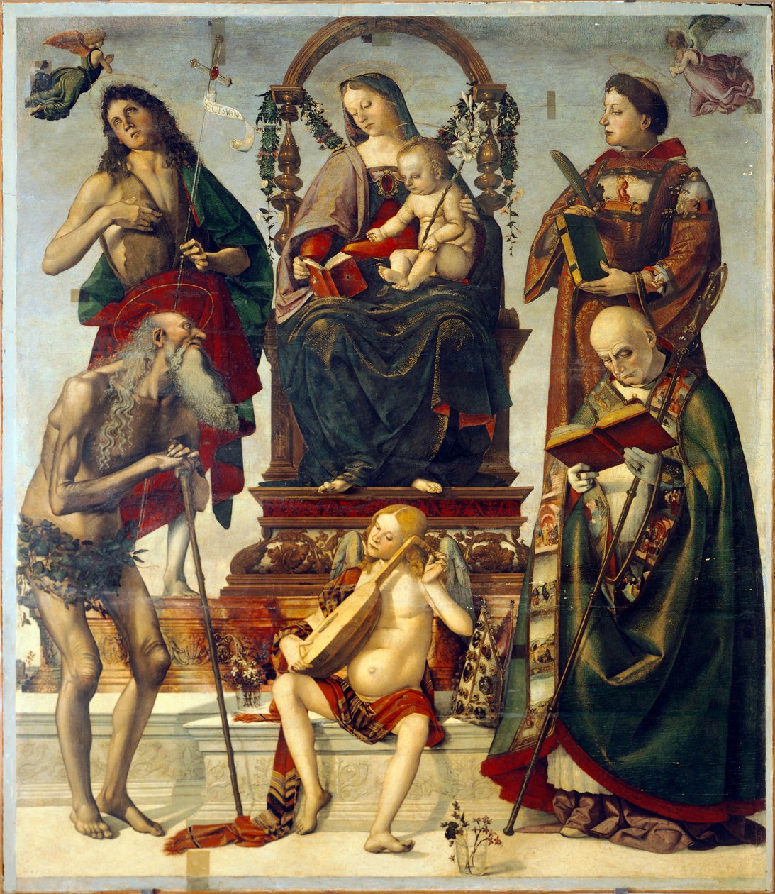 Pala of St Onuphrius, Madonna and Child with Saints, av Luca Signorelli (ca 1445-1523), olje på tre, 221x189 cm. av Luca Signorelli