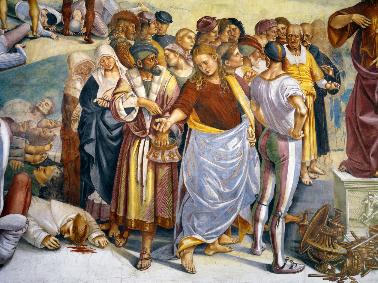 Antikrists preken og gjerninger fra siste domssyklus (detalj) av Luca Signorelli