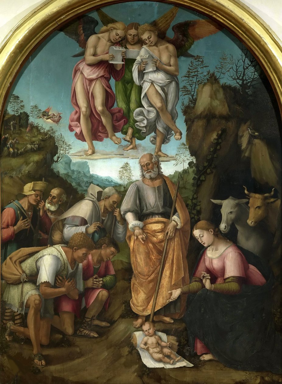 Hyrdenes tilbedelse, 1521. av Luca Signorelli