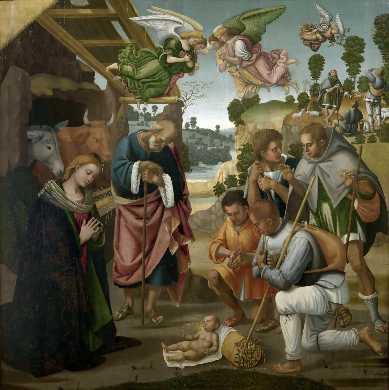 Hyrdenes tilbedelse, 1522. av Luca Signorelli