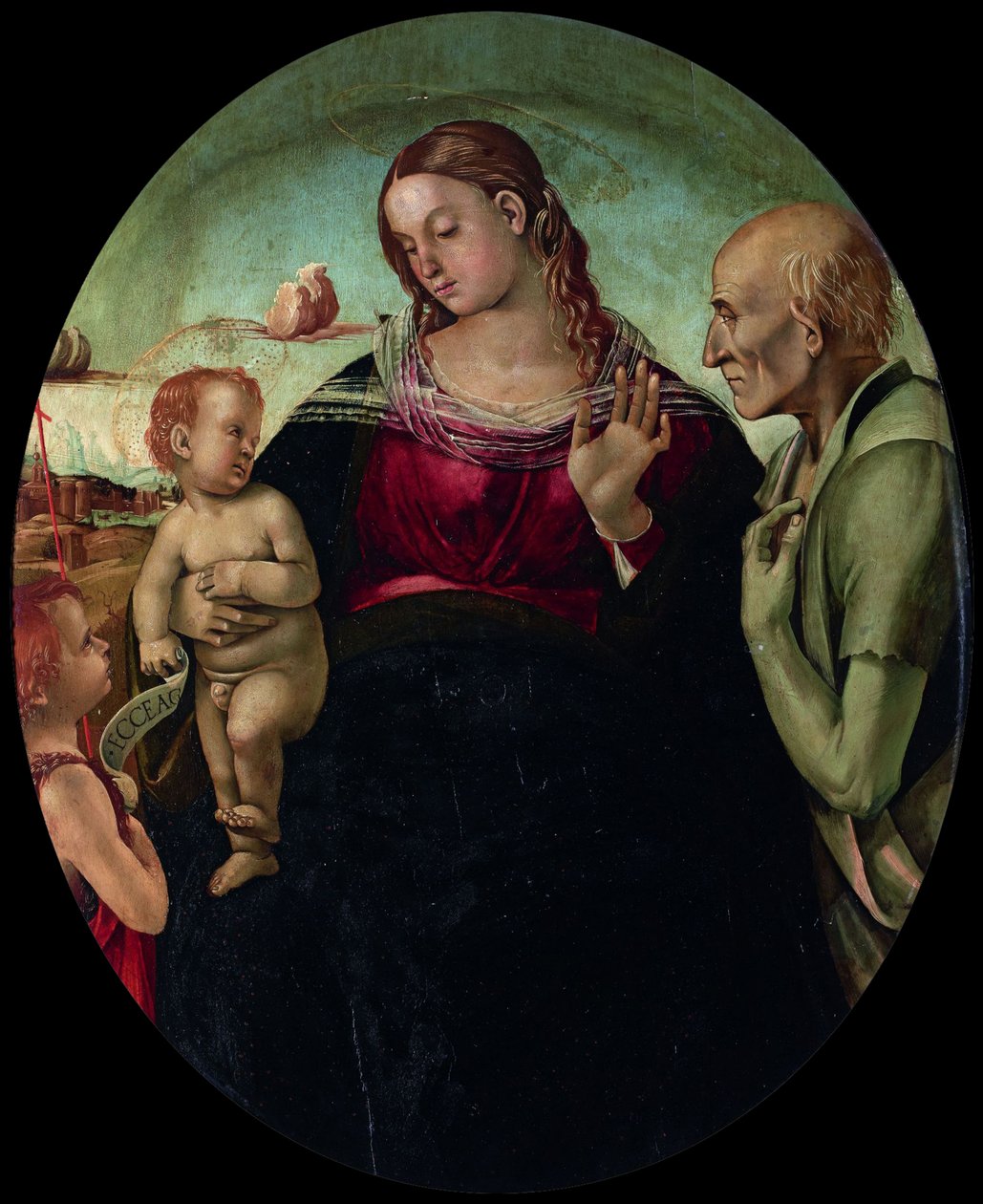 Madonnaen og barnet med den hellige Johannes og den hellige Jerome, 1491. av Luca Signorelli