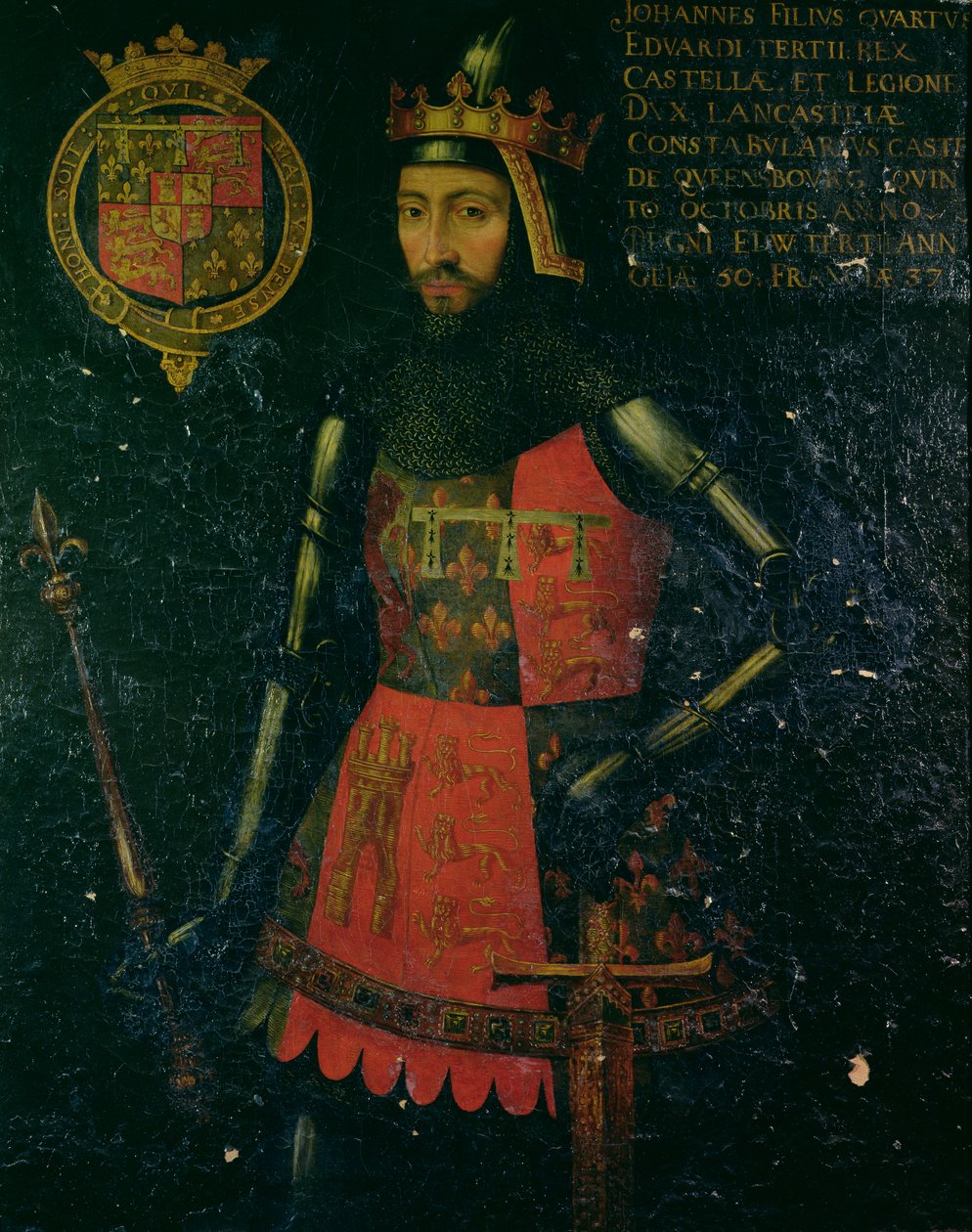 John of Gaunt, Duke of Lancaster (1340-99) (tempera på panel) av Lucas Cornelisz