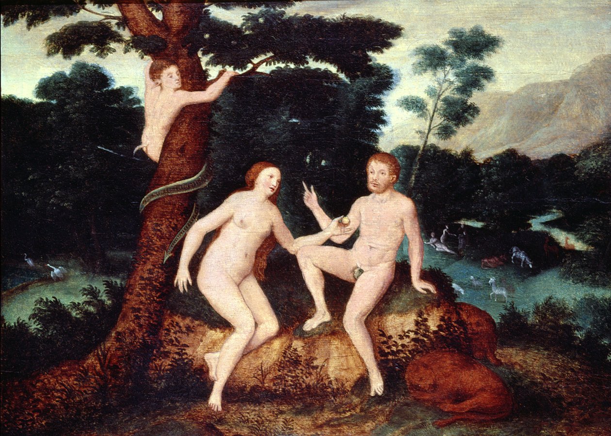 Adam og Eva i Edens hage av Lucas Cranach the Elder
