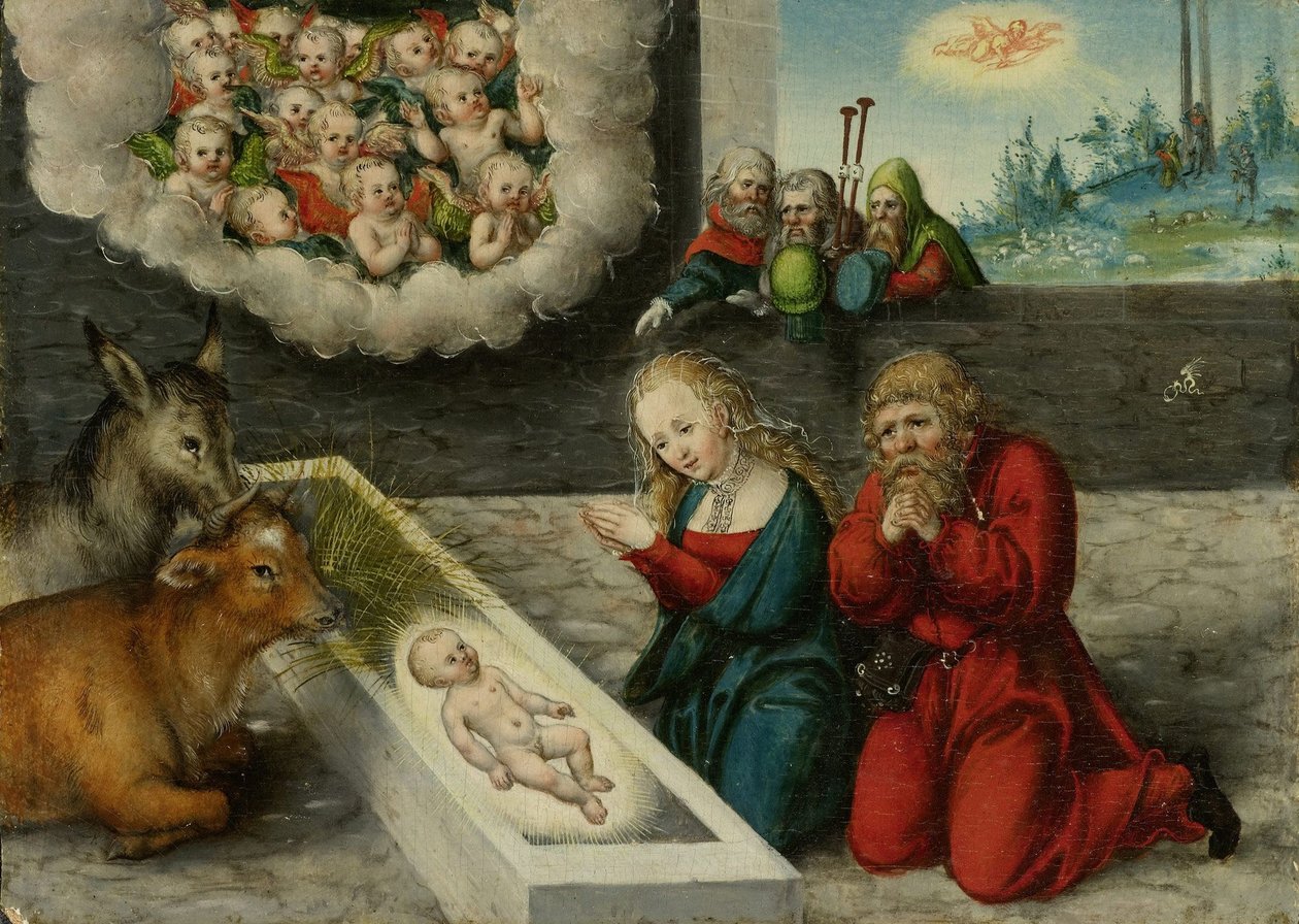 Tilbedelse av Kristus av Lucas Cranach the Elder