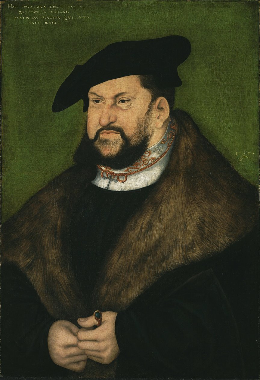Portrett av Johann den standhaftige, kurfyrsten i Sachsen av Lucas Cranach the Elder