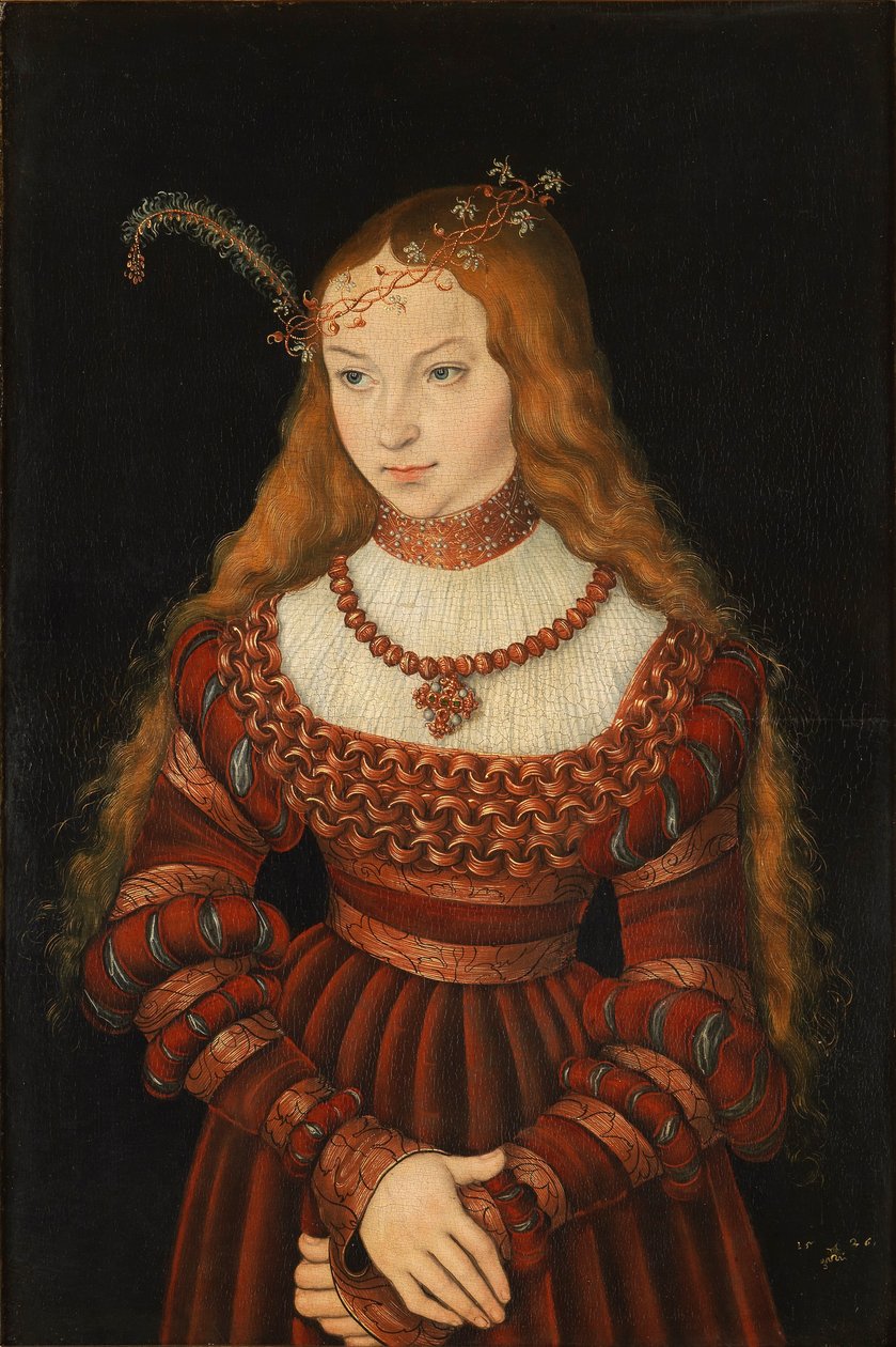 Portrett av prinsessen Sibylle of Cleve av Lucas Cranach the Elder