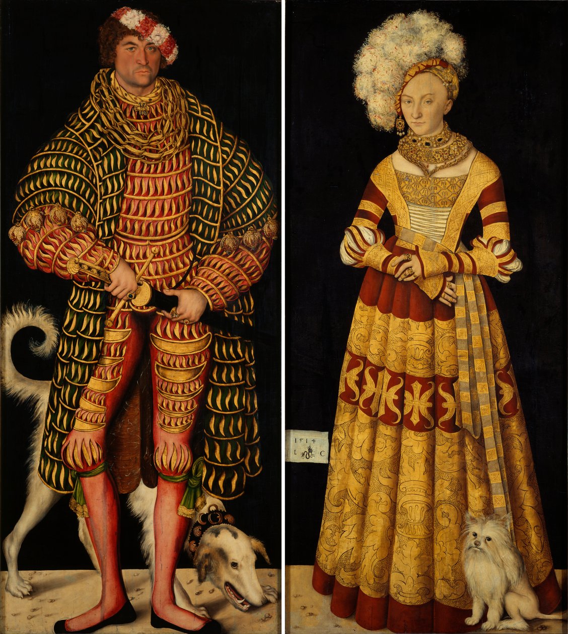 Dobbeltportrett av hertug Heinrich den fromme og kona til hertuginne Katharina av Mecklenburg av Lucas Cranach the Elder