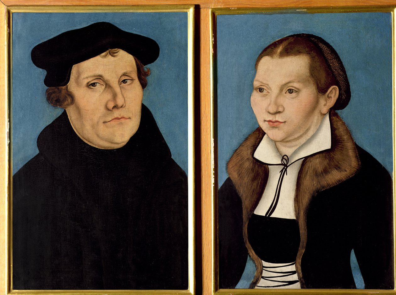 Dobbeltportrett av Martin Luther og Katharina von Bora, 1529 av Lucas Cranach the Elder