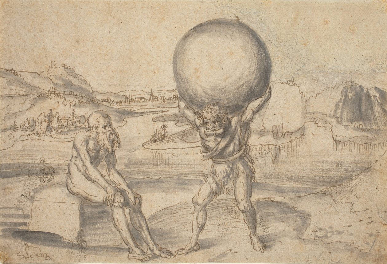Herkules og Atlas av Lucas Cranach the Elder