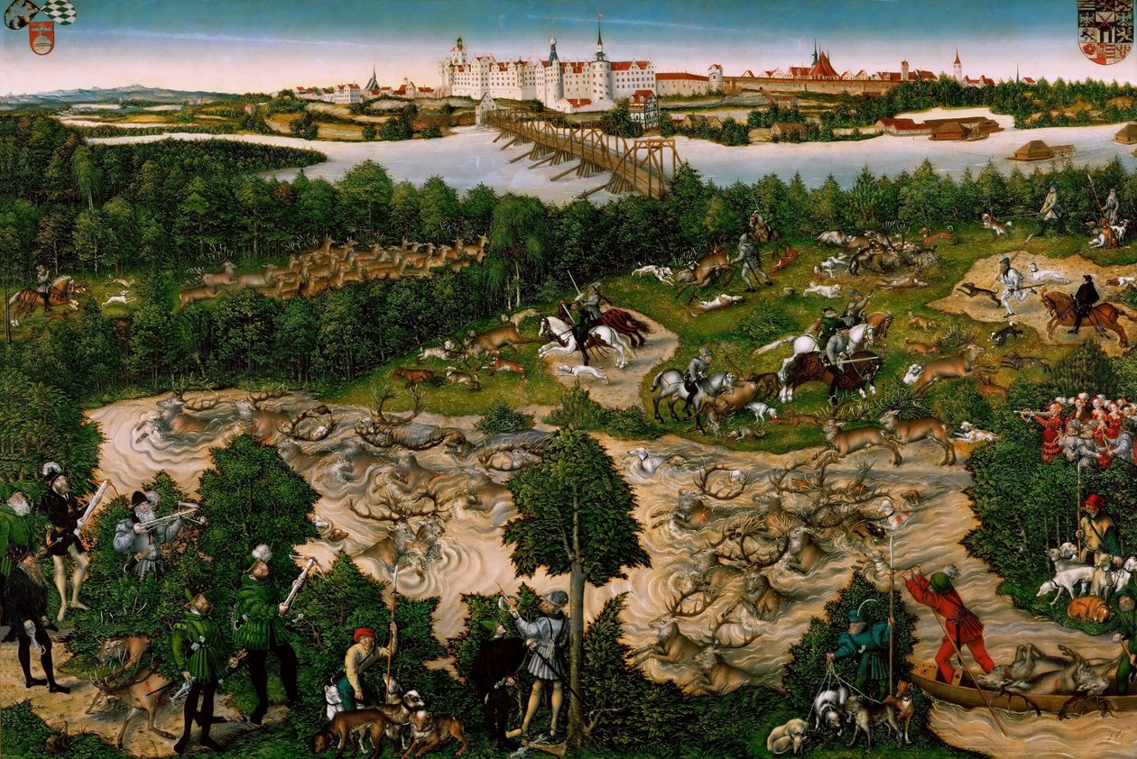 Rådyrjakt av kurfyrsten Johann Friedrich av Lucas Cranach the Elder