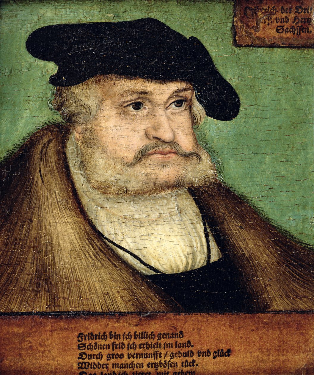 Portrett av Friedrich III (1463-1525) kurfyrst av Sachsen, 1532 av Lucas Cranach the Elder